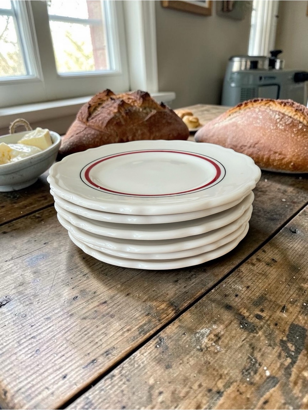 6 1950's Restaurant Bread and Butter Plates